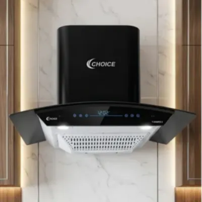 Choice Appliances Premium Tach hand sansar Auto clen Curved Glass Kitchen Range Hood (Chimney)